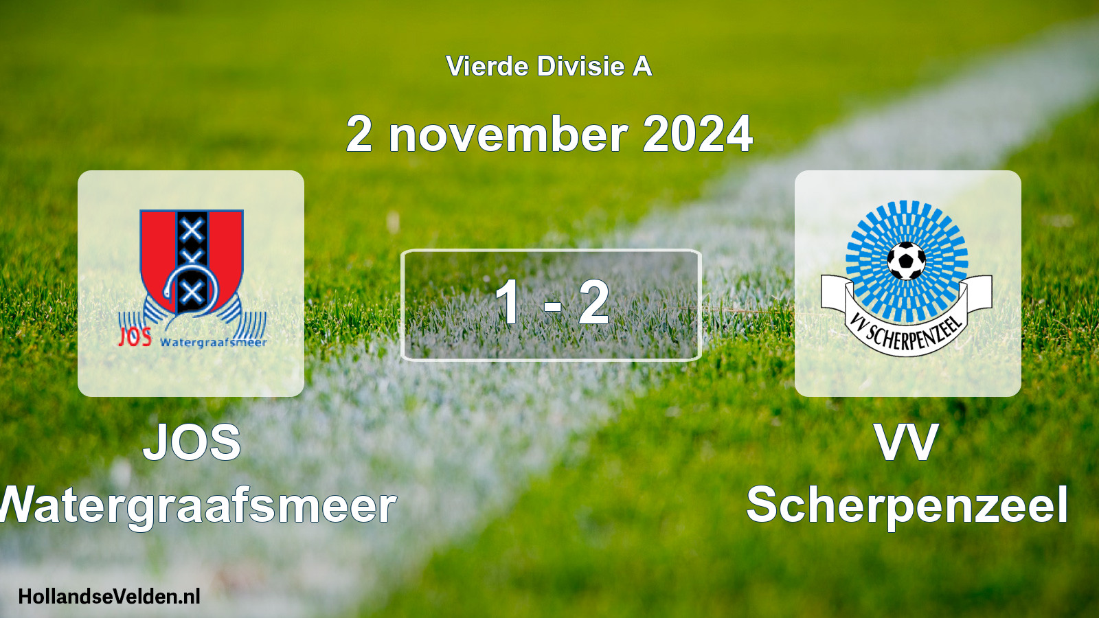 Gespeelde wedstrijd: JOS Watergraafsmeer - VV Scherpenzeel 1 - 2 (2 november 2024)
