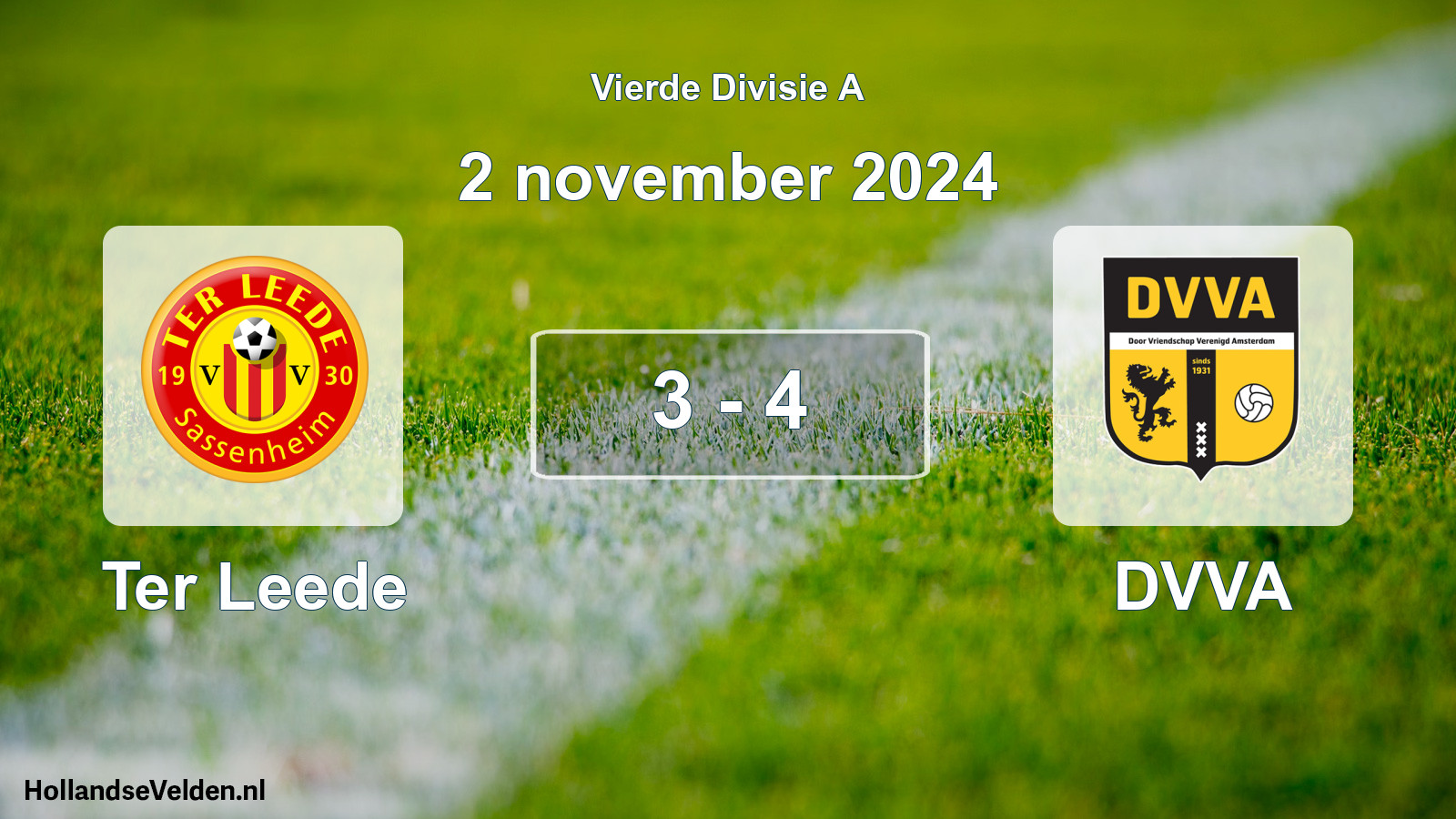 Gespeelde wedstrijd: Ter Leede - DVVA 3 - 4 (2 november 2024)
