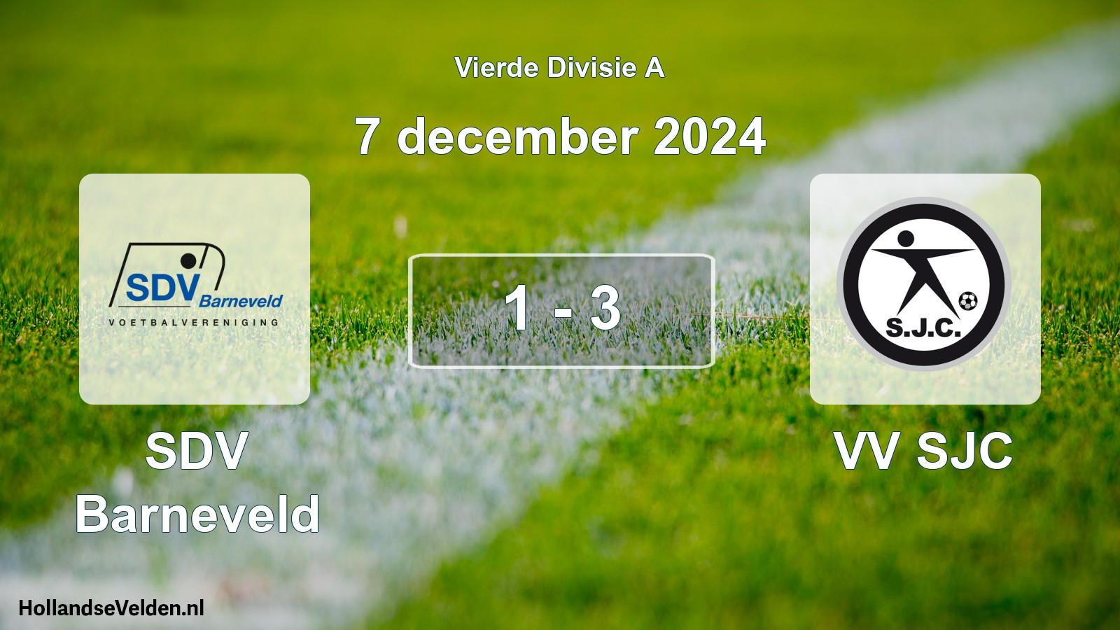 Gespeelde wedstrijd: SDV Barneveld - VV SJC 1 - 3 (7 december 2024)