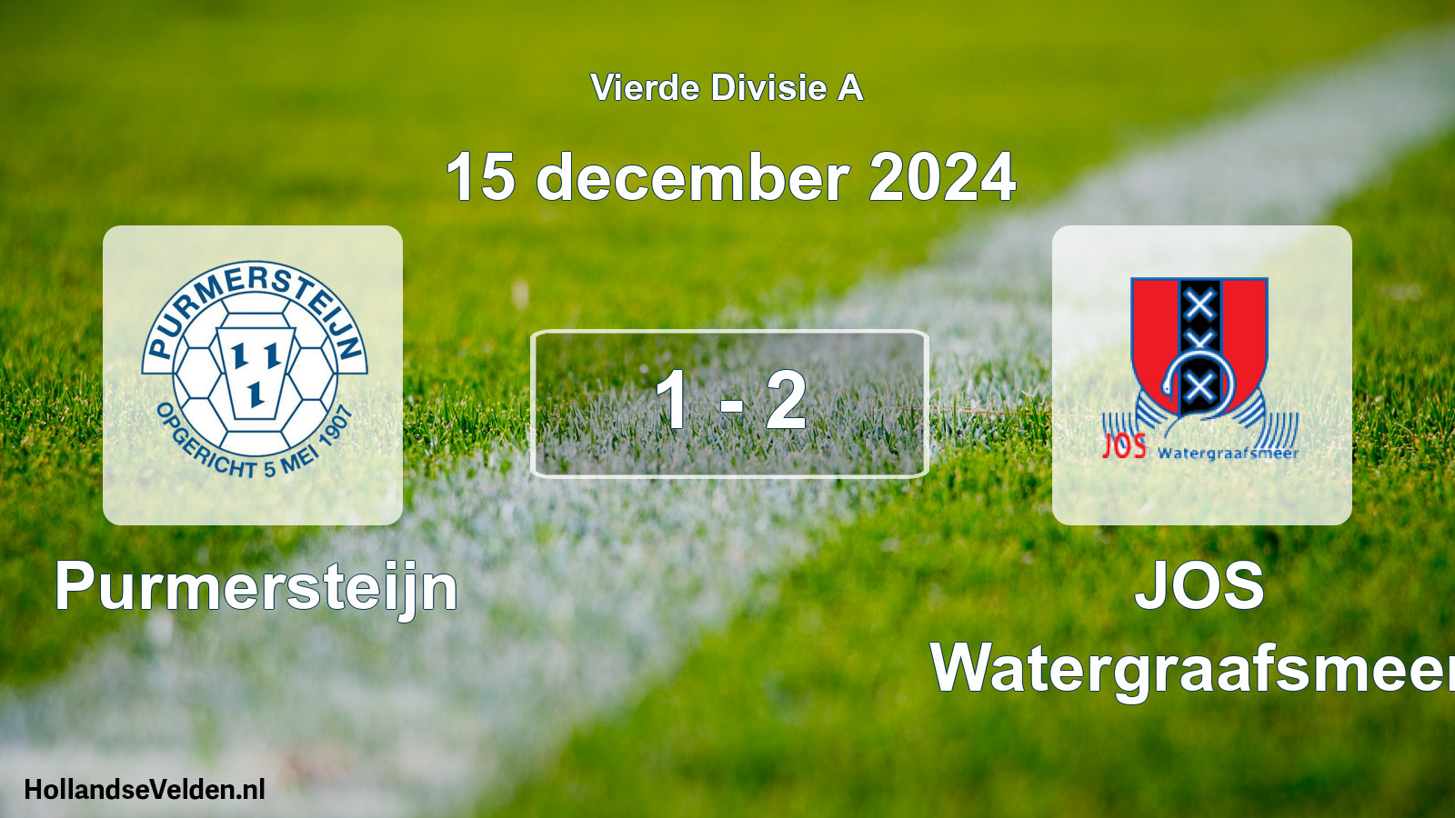 Gespeelde wedstrijd: Purmersteijn - JOS Watergraafsmeer 1 - 2 (15 december 2024)