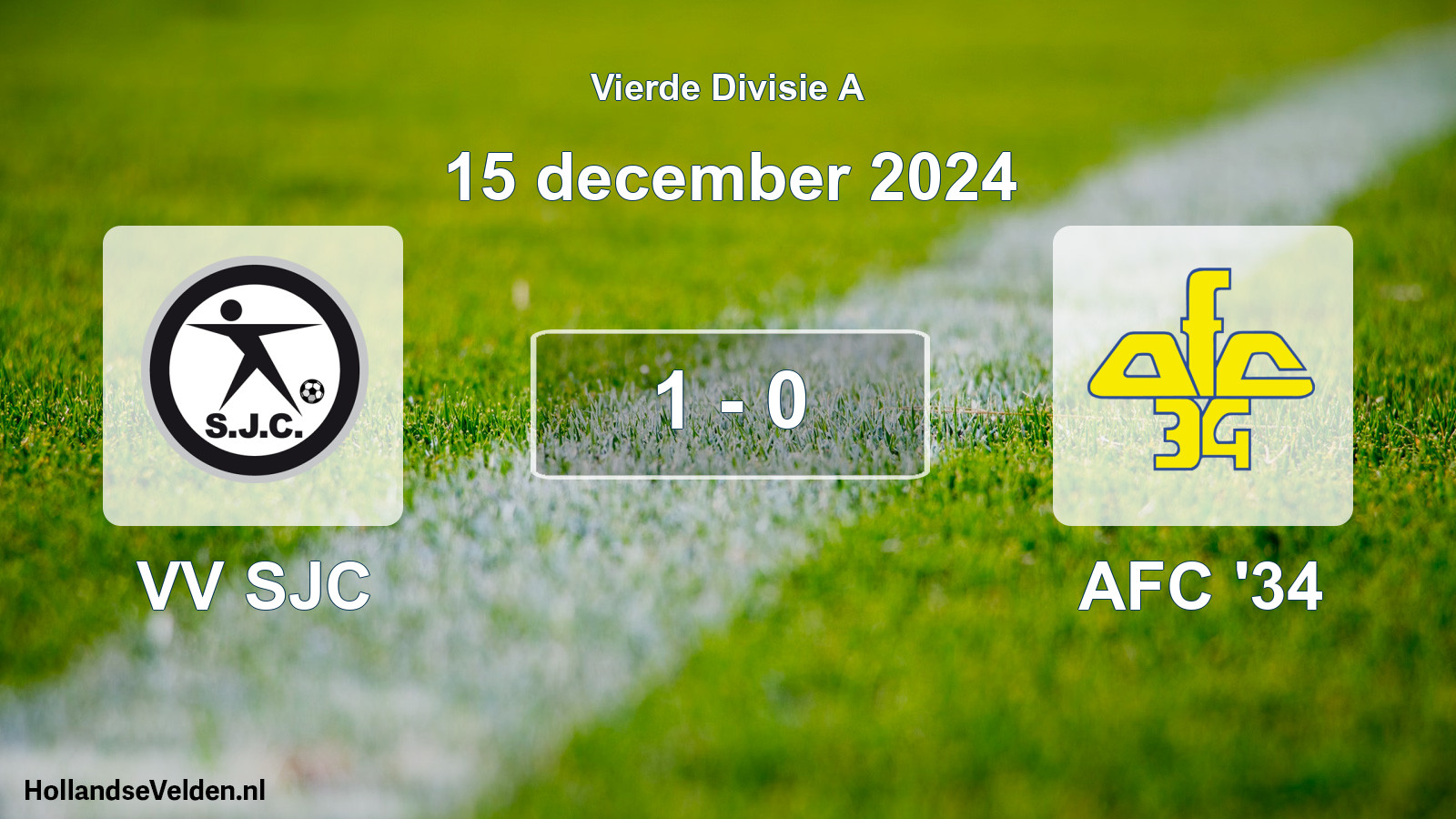 Gespeelde wedstrijd: VV SJC - AFC '34 1 - 0 (15 december 2024)