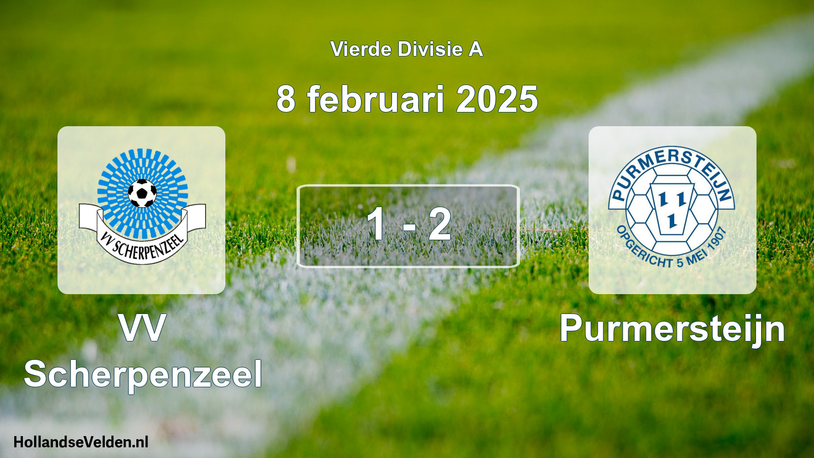 Gespeelde wedstrijd: VV Scherpenzeel - Purmersteijn 1 - 2 (8 februari 2025)