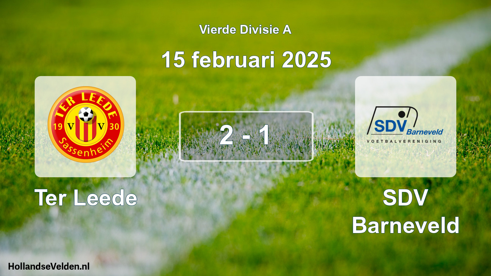 Gespeelde wedstrijd: Ter Leede - SDV Barneveld 2 - 1 (15 februari 2025)
