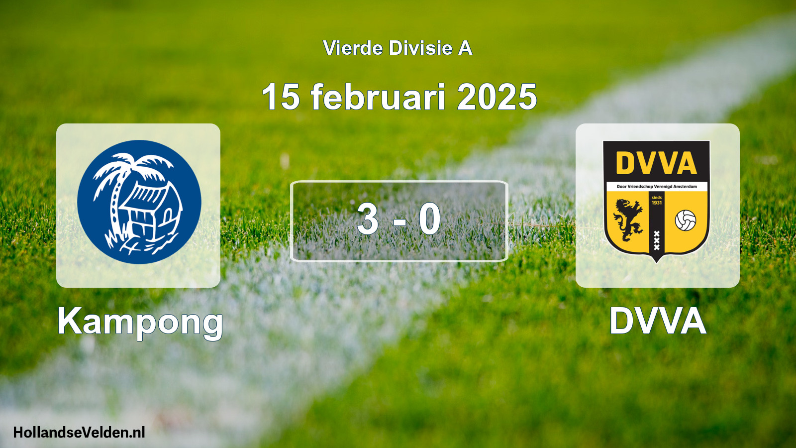 Gespeelde wedstrijd: Kampong - DVVA 3 - 0 (15 februari 2025)