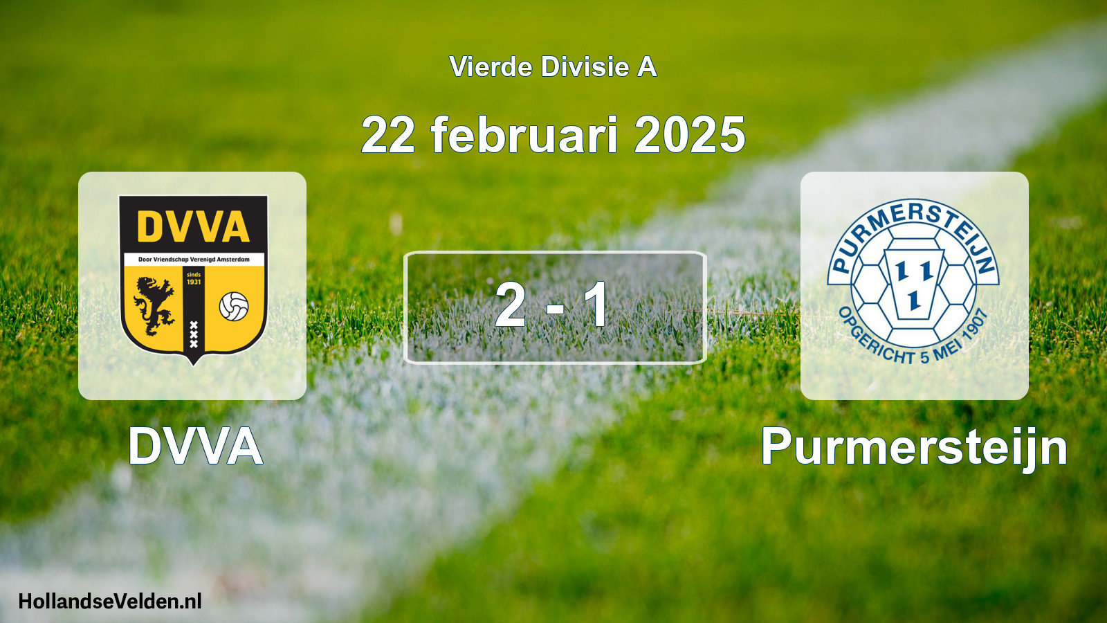 Gespeelde wedstrijd: DVVA - Purmersteijn 2 - 1 (22 februari 2025)