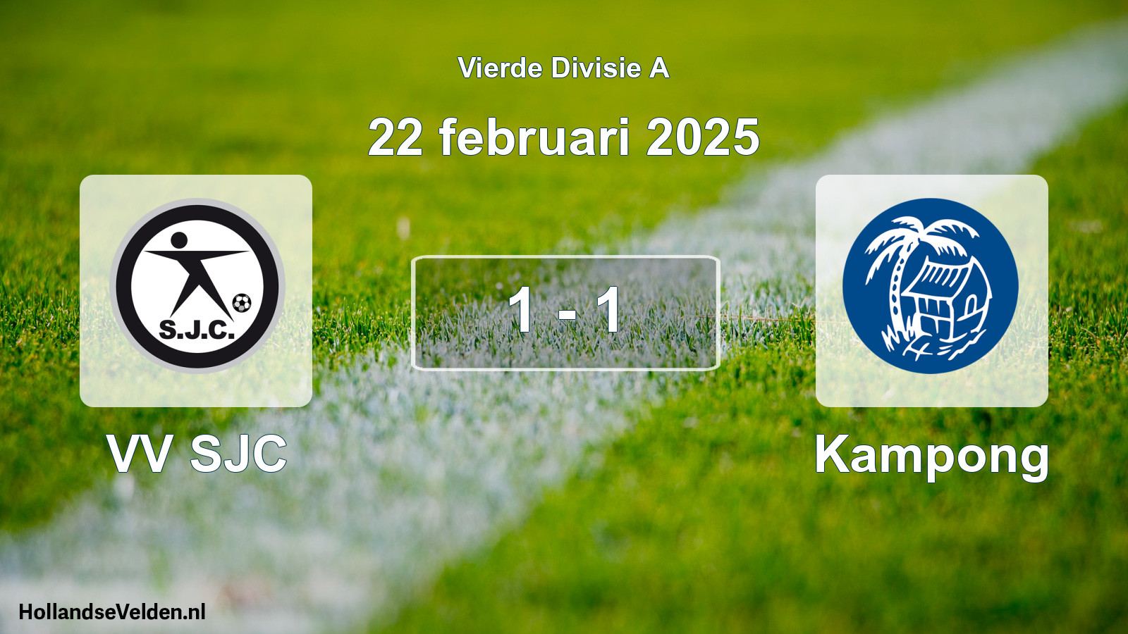 Gespeelde wedstrijd: VV SJC - Kampong 1 - 1 (22 februari 2025)