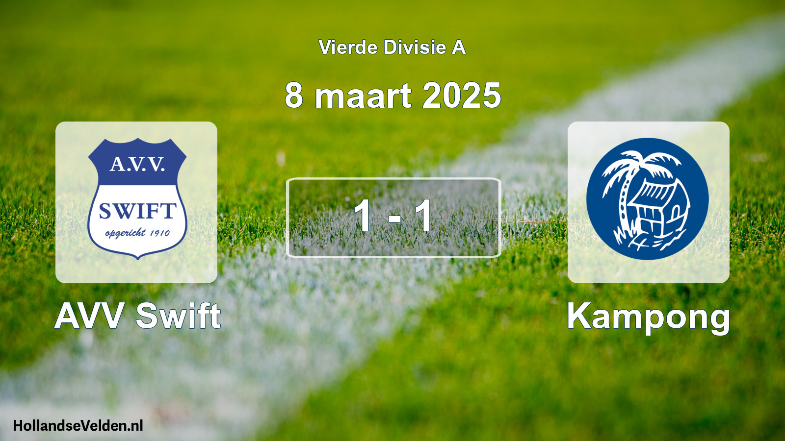 Gespeelde wedstrijd: AVV Swift - Kampong 1 - 1 (8 maart 2025)