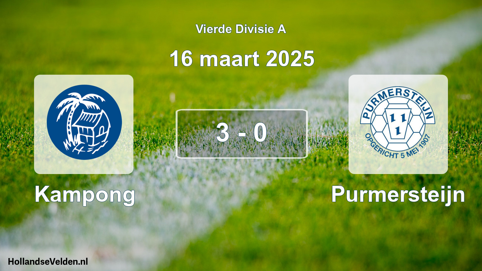 Gespeelde wedstrijd: Kampong - Purmersteijn 3 - 0 (16 maart 2025)