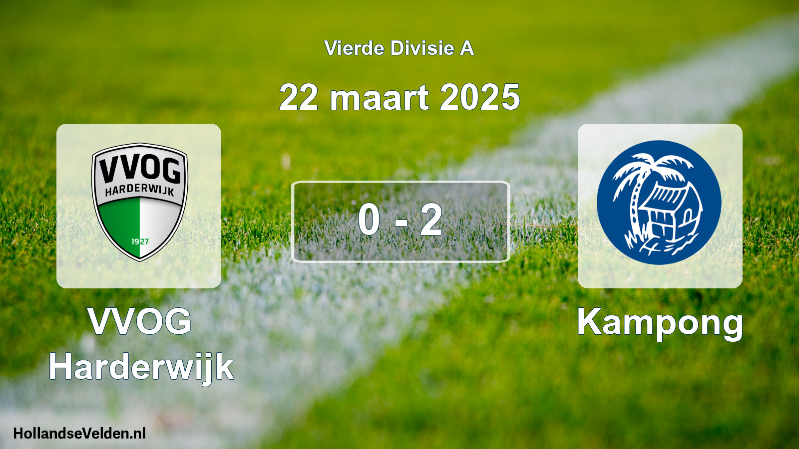 Gespeelde wedstrijd: VVOG Harderwijk - Kampong 0 - 2 (22 maart 2025)