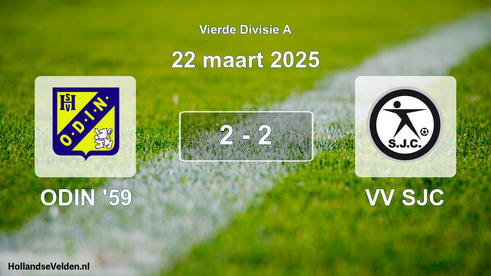 Gespeelde wedstrijd: ODIN '59 - VV SJC 2 - 2 (22 maart 2025)