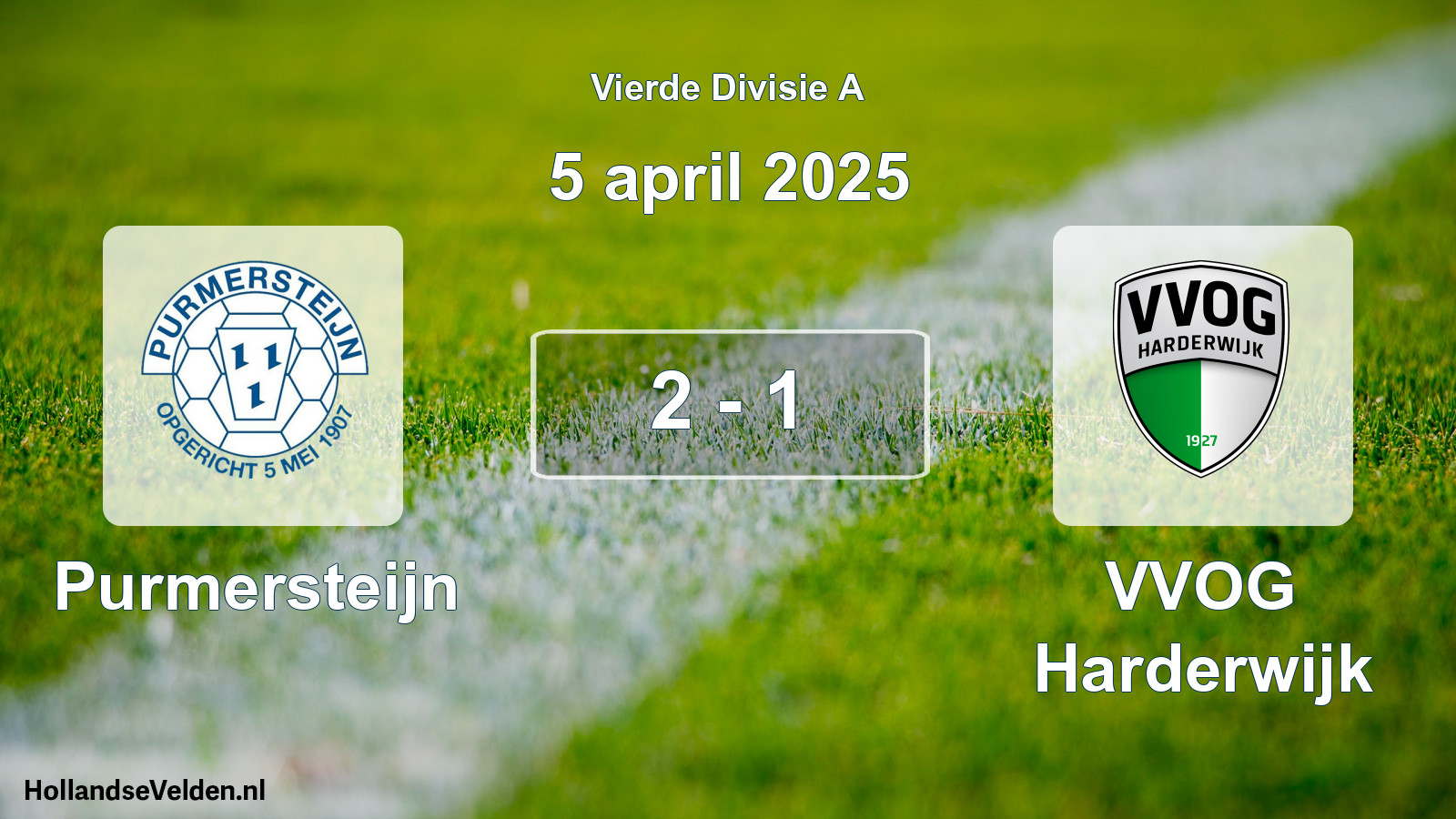 Gespeelde wedstrijd: Purmersteijn - VVOG Harderwijk 2 - 1 (5 april 2025)