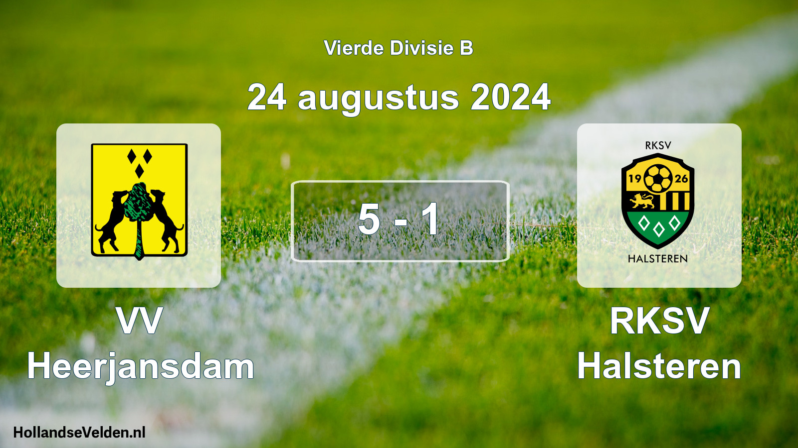 Gespeelde wedstrijd: VV Heerjansdam - RKSV Halsteren 5 - 1 (24 augustus 2024)