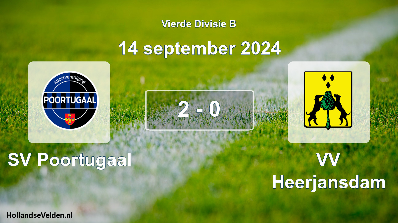 Gespeelde wedstrijd: SV Poortugaal - VV Heerjansdam 2 - 0 (14 september 2024)