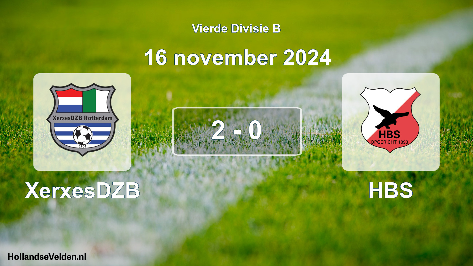 Gespeelde wedstrijd: XerxesDZB - HBS 2 - 0 (16 november 2024)
