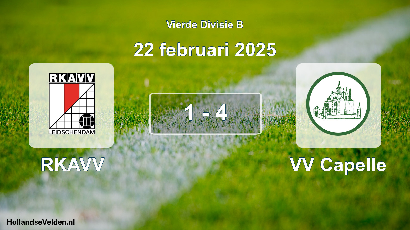 Gespeelde wedstrijd: RKAVV - VV Capelle 1 - 4 (22 februari 2025)