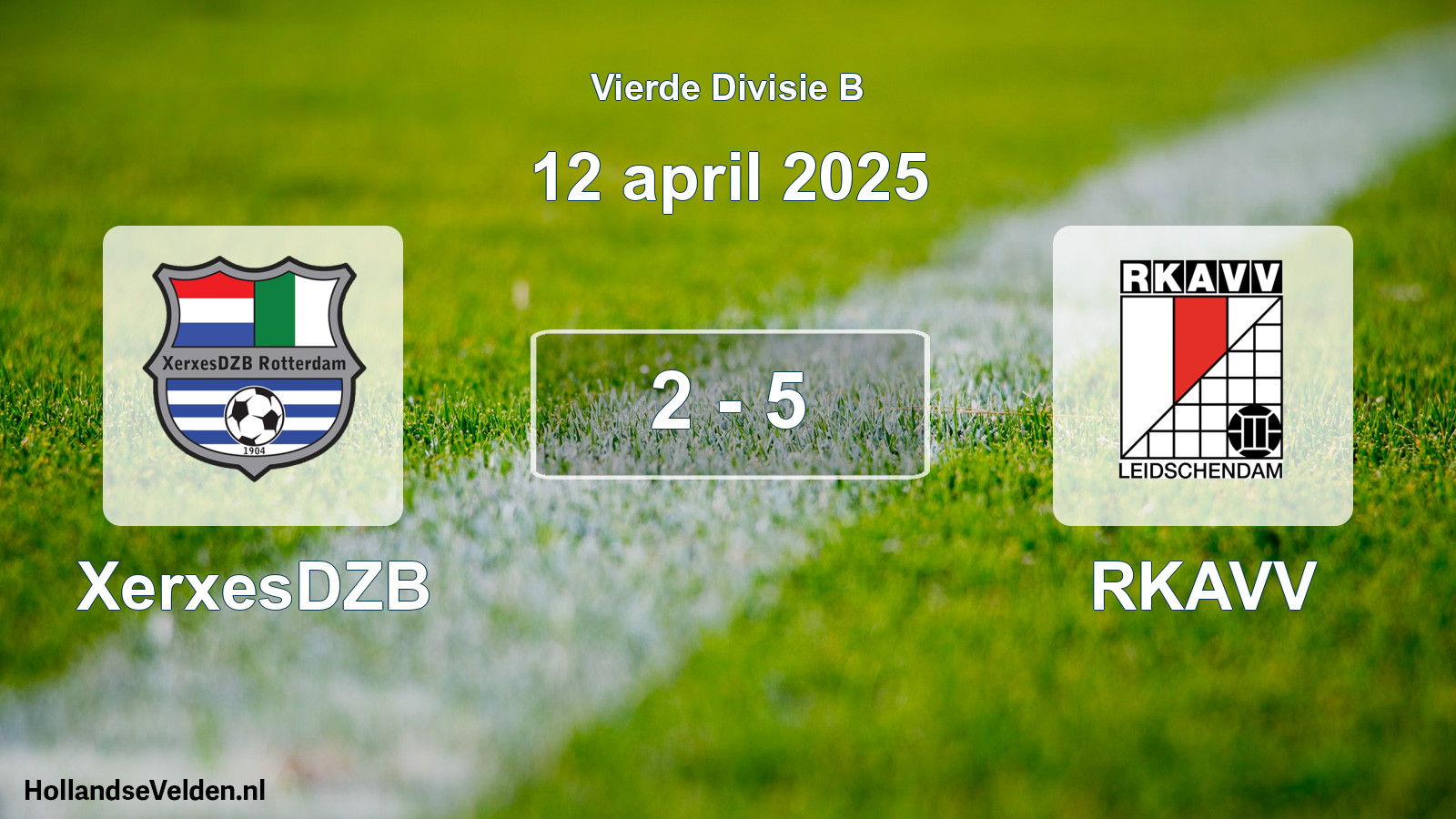 Gespeelde wedstrijd: XerxesDZB - RKAVV 2 - 5 (12 april 2025)