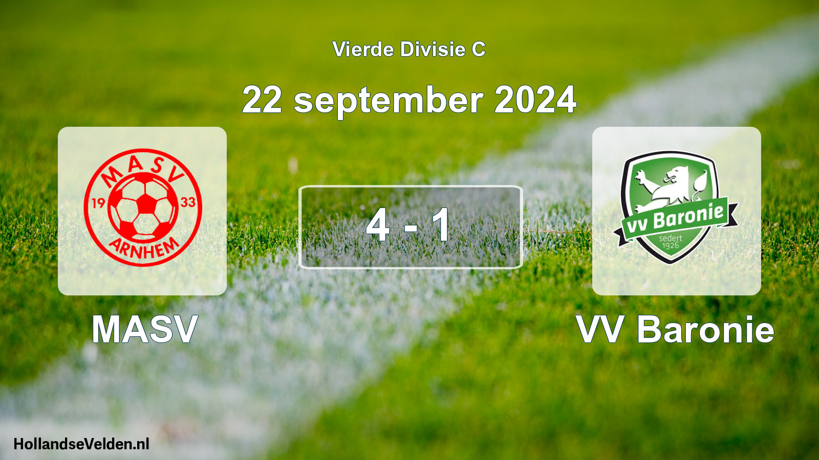 Gespeelde wedstrijd: MASV - VV Baronie 4 - 1 (22 september 2024)