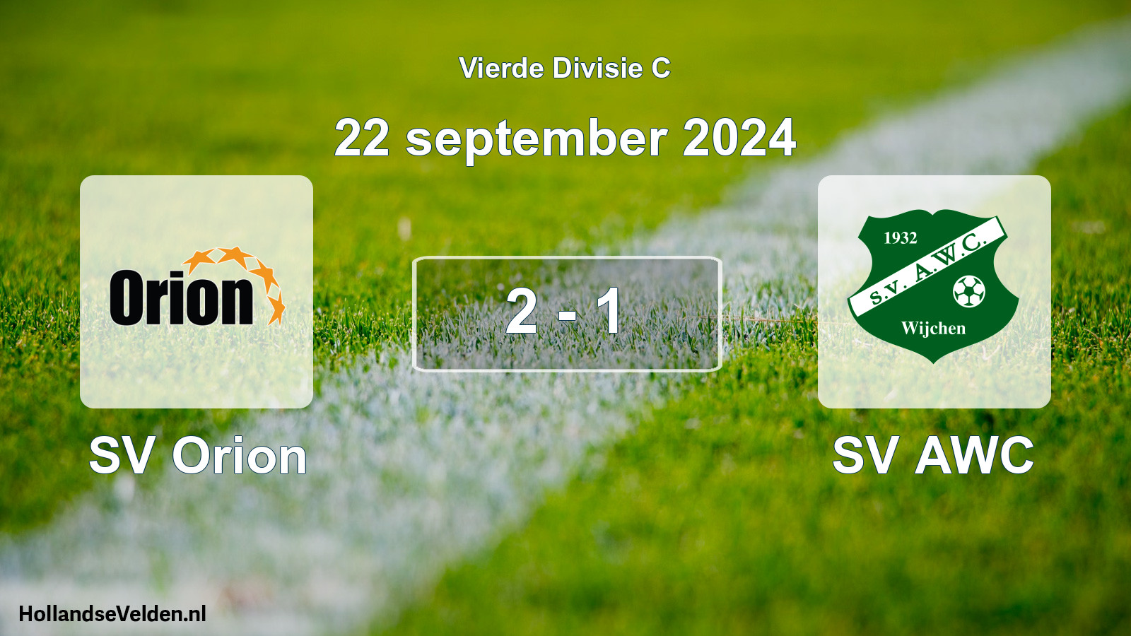 Gespeelde wedstrijd: SV Orion - SV AWC 2 - 1 (22 september 2024)