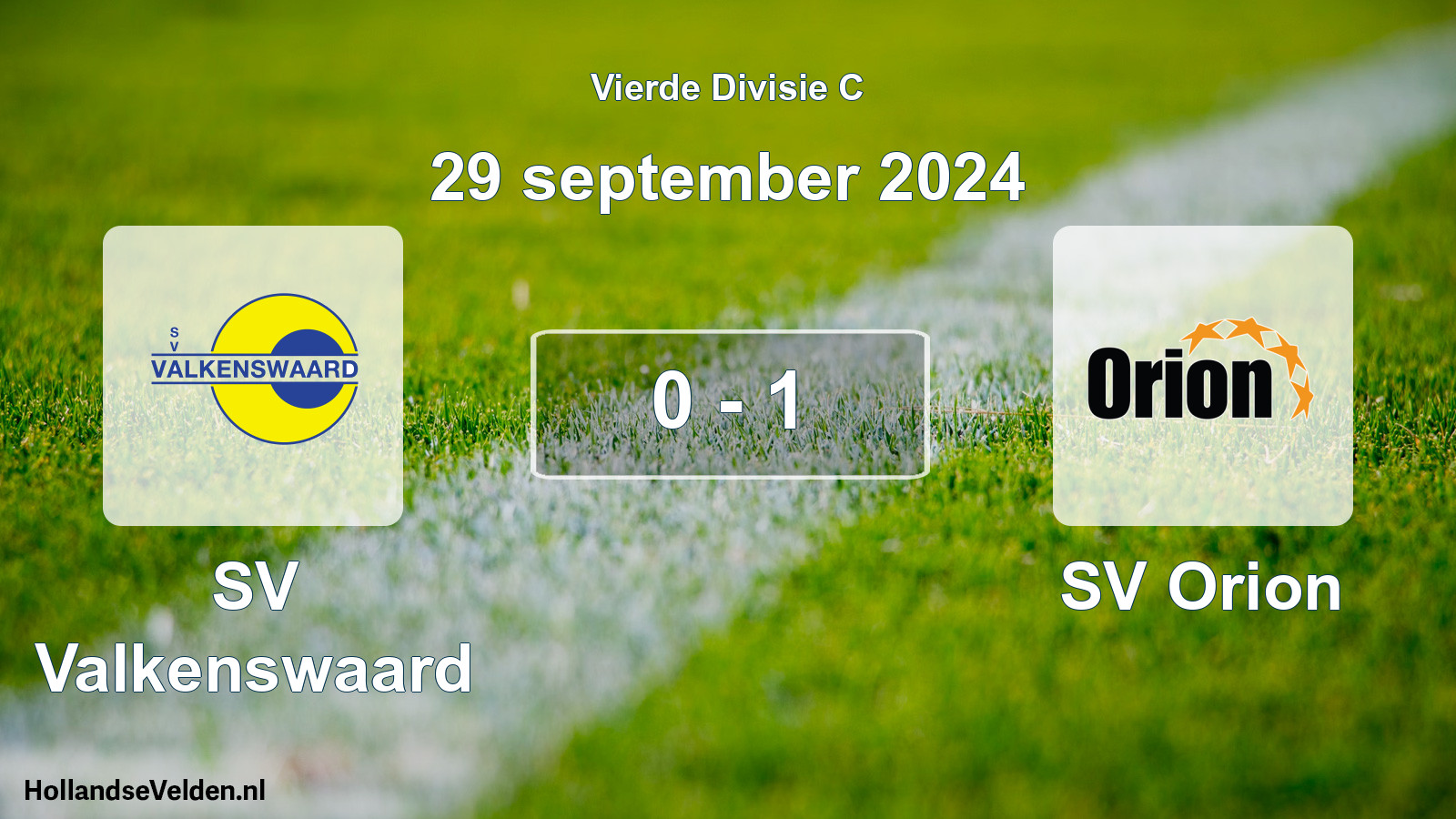 Gespeelde wedstrijd: SV Valkenswaard - SV Orion 0 - 1 (29 september 2024)