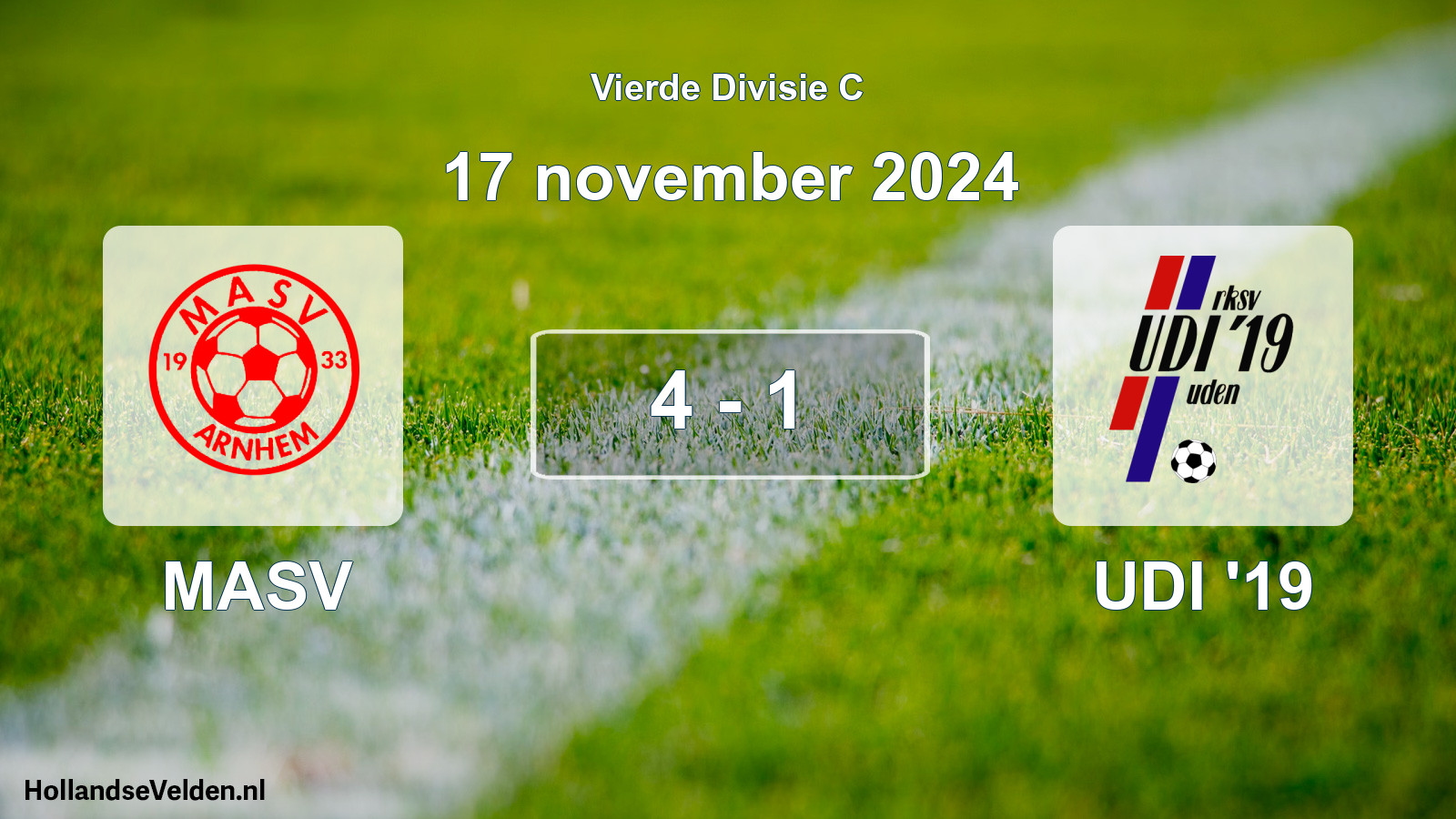 Gespeelde wedstrijd: MASV - UDI '19 4 - 1 (17 november 2024)