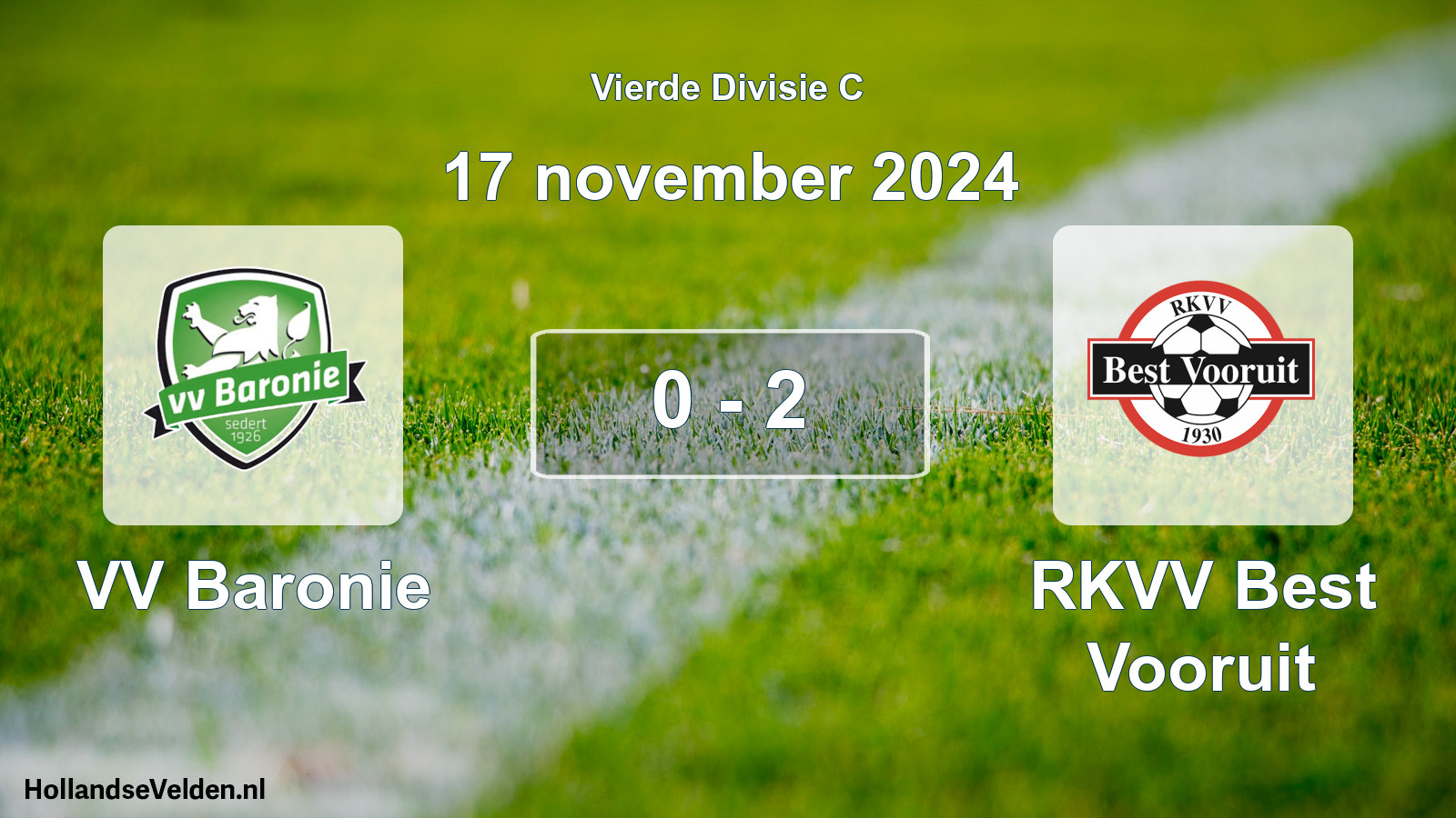 Gespeelde wedstrijd: VV Baronie - RKVV Best Vooruit 0 - 2 (17 november 2024)