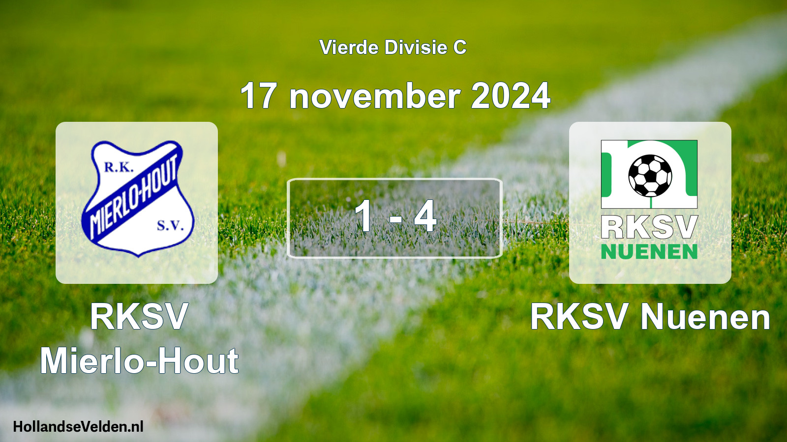 Gespeelde wedstrijd: RKSV Mierlo-Hout - RKSV Nuenen 1 - 4 (17 november 2024)