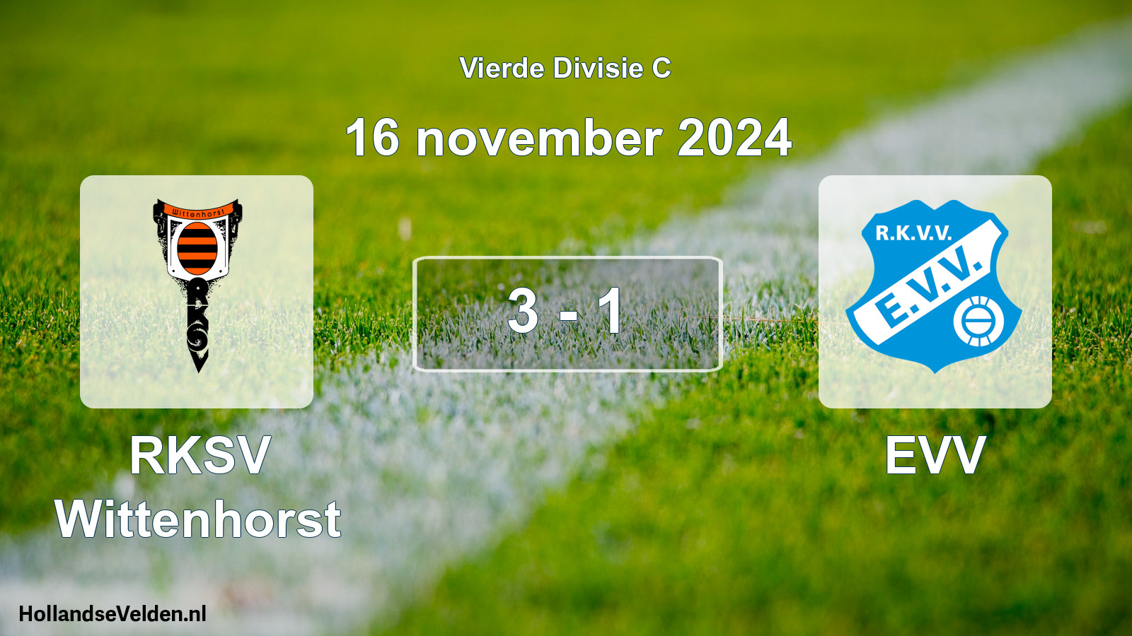 Gespeelde wedstrijd: RKSV Wittenhorst - EVV 3 - 1 (16 november 2024)
