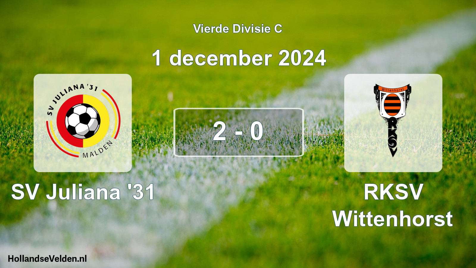 Gespeelde wedstrijd: SV Juliana '31 - RKSV Wittenhorst 2 - 0 (1 december 2024)