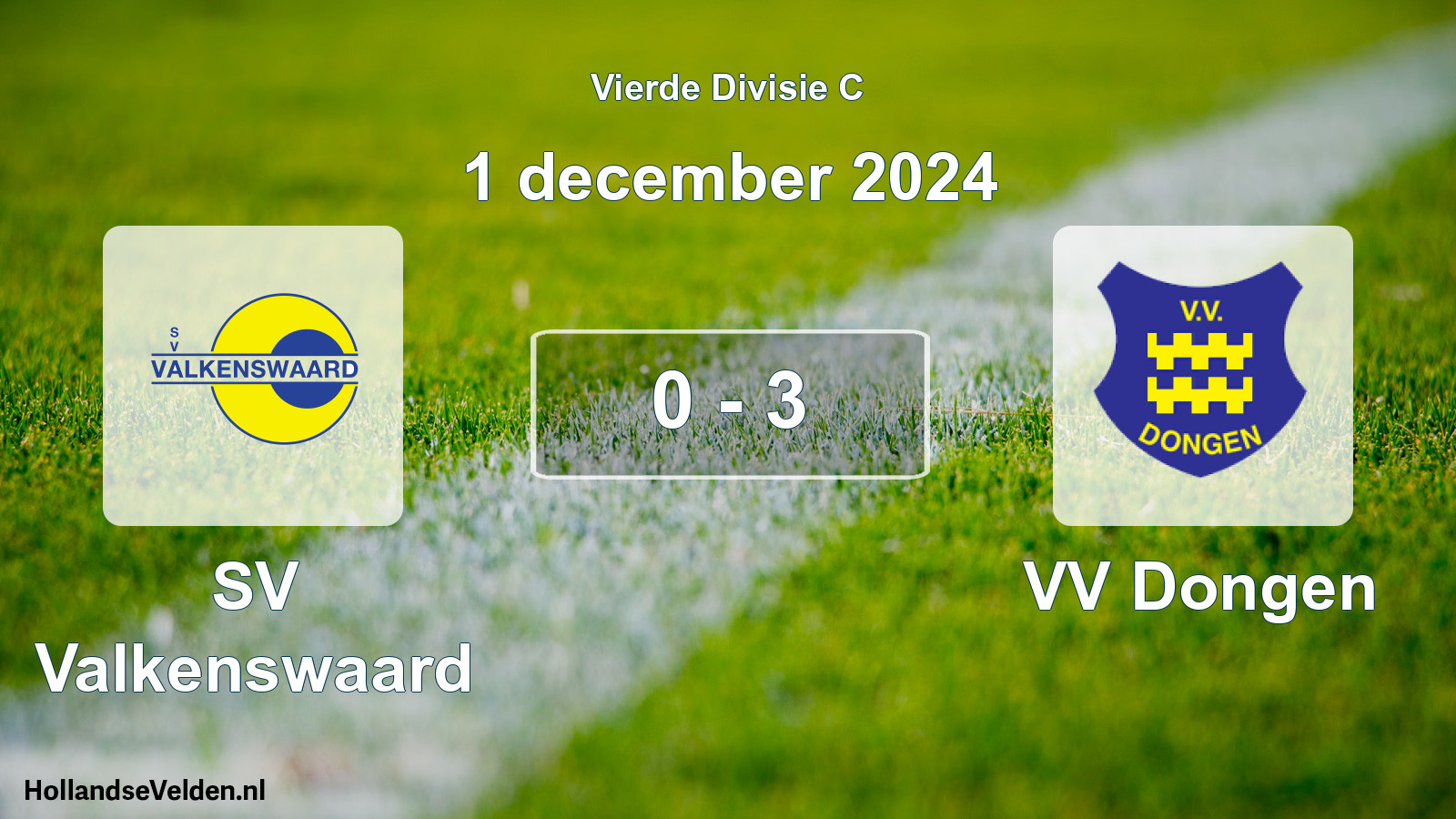 Gespeelde wedstrijd: SV Valkenswaard - VV Dongen 0 - 3 (1 december 2024)