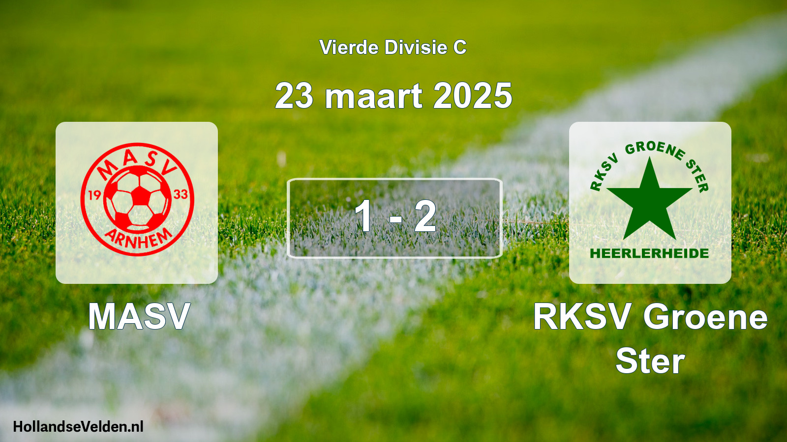 Gespeelde wedstrijd: MASV - RKSV Groene Ster 1 - 2 (23 maart 2025)