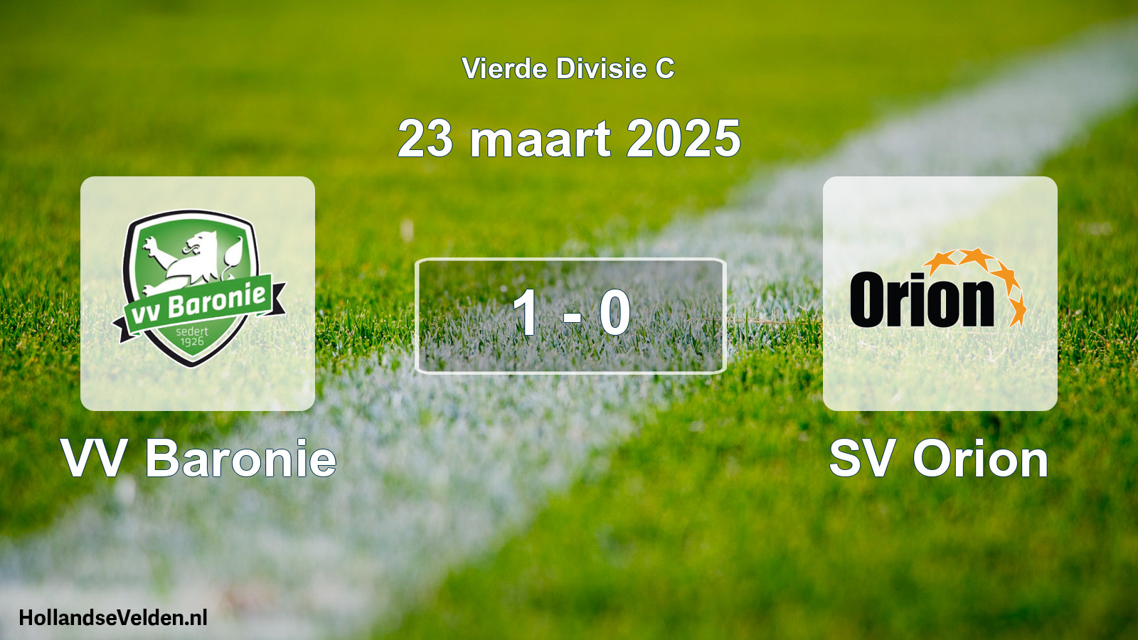 Gespeelde wedstrijd: VV Baronie - SV Orion 1 - 0 (23 maart 2025)