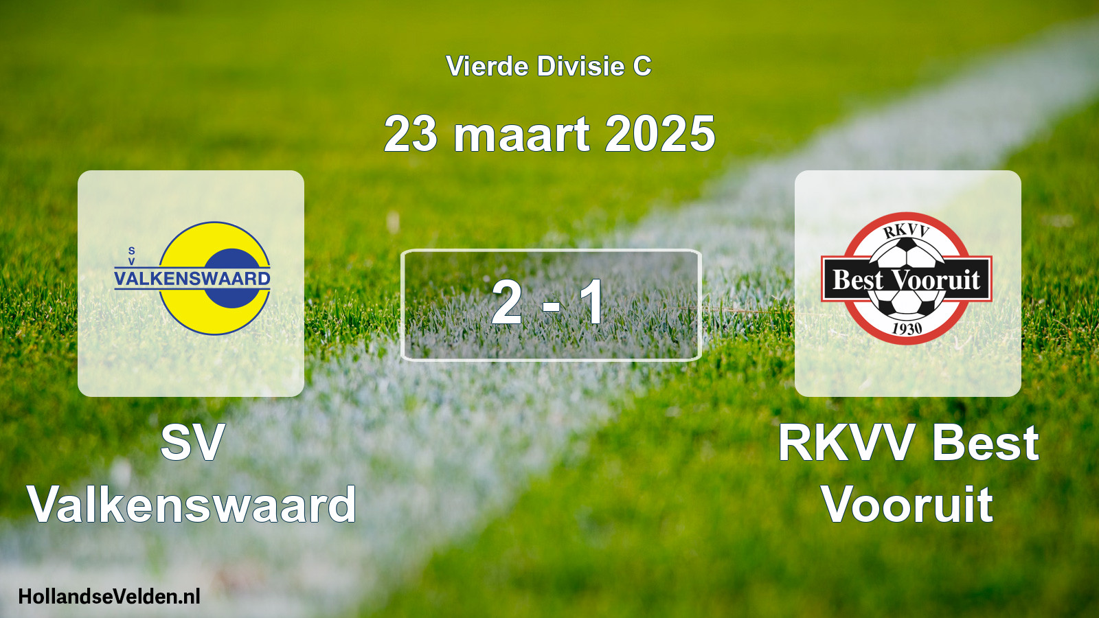 Gespeelde wedstrijd: SV Valkenswaard - RKVV Best Vooruit 2 - 1 (23 maart 2025)