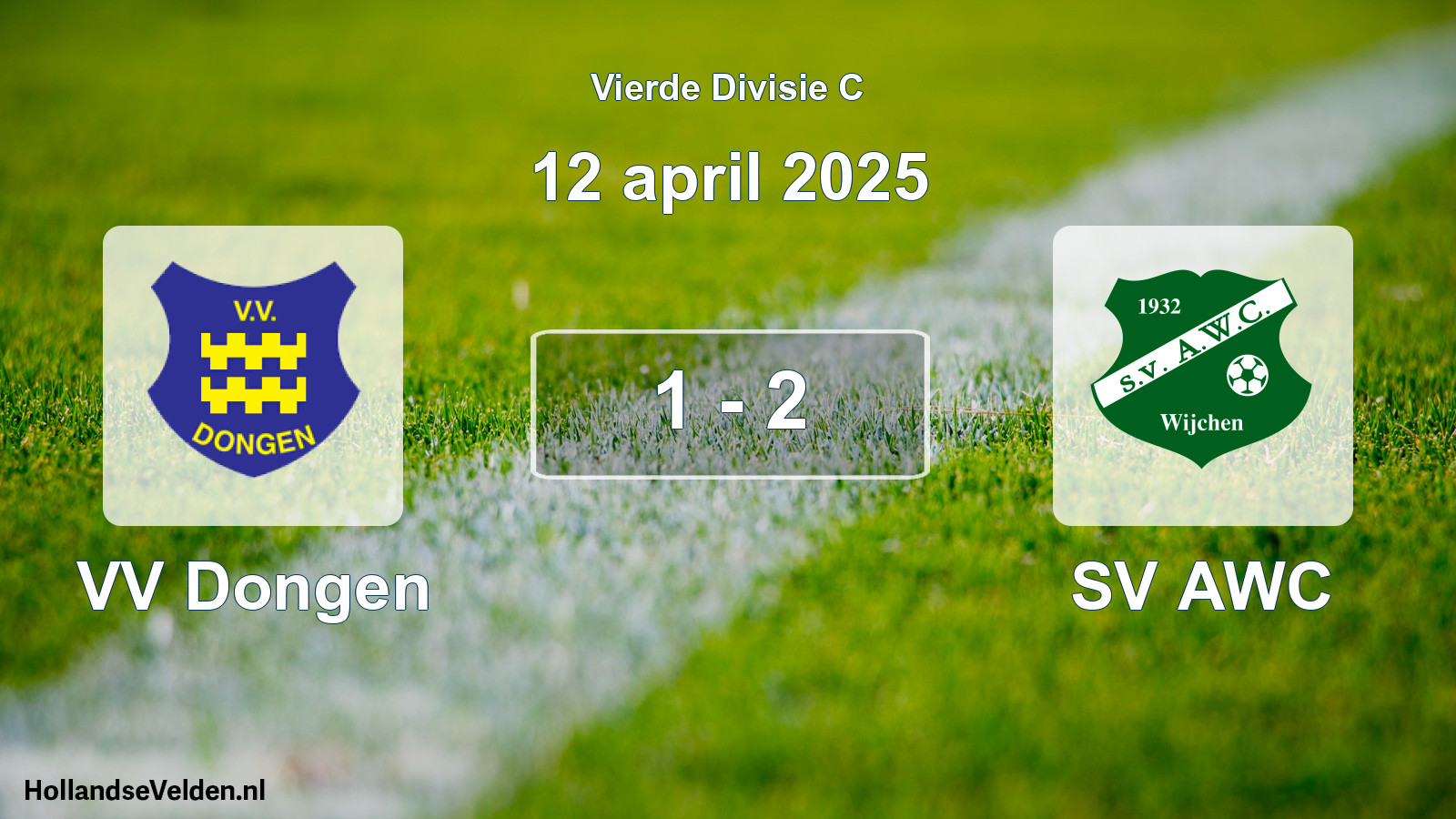 Gespeelde wedstrijd: VV Dongen - SV AWC 1 - 2 (12 april 2025)