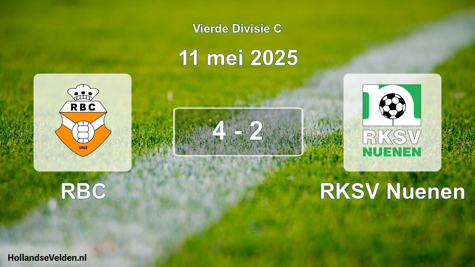 Gespeelde wedstrijd: RBC - RKSV Nuenen 4 - 2 (11 mei 2025)