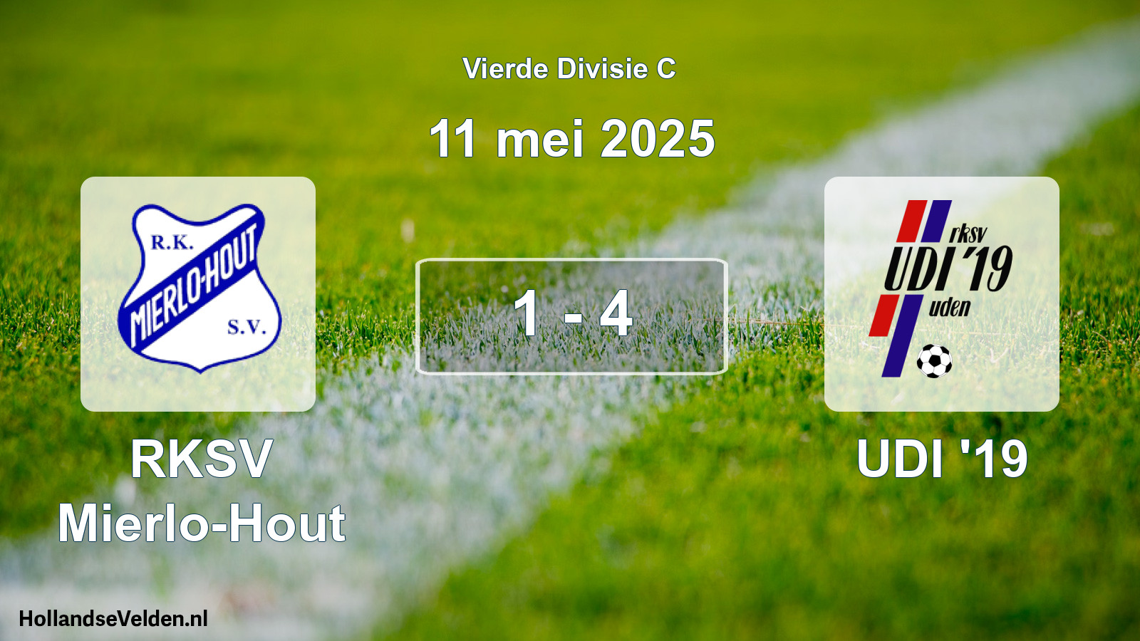 Gespeelde wedstrijd: RKSV Mierlo-Hout - UDI '19 1 - 4 (11 mei 2025)