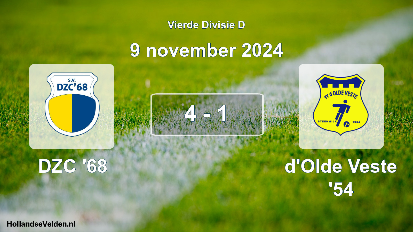 Gespeelde wedstrijd: DZC '68 - d'Olde Veste '54 4 - 1 (9 november 2024)