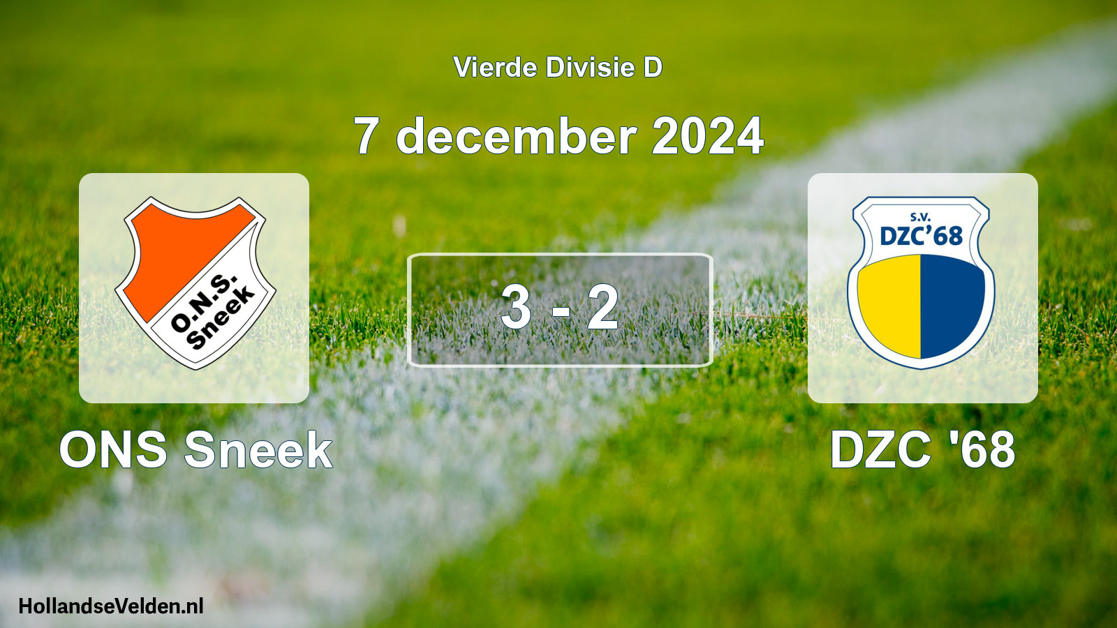 Gespeelde wedstrijd: ONS Sneek - DZC '68 3 - 2 (7 december 2024)
