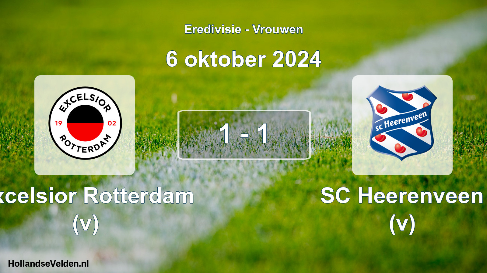 Gespeelde wedstrijd: Excelsior Rotterdam (v) - SC Heerenveen (v) 1 - 1 (6 oktober 2024)