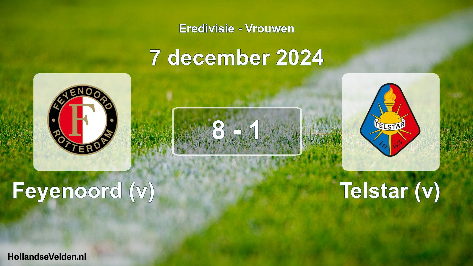 Gespeelde wedstrijd: Feyenoord (v) - Telstar (v) 8 - 1 (7 december 2024)