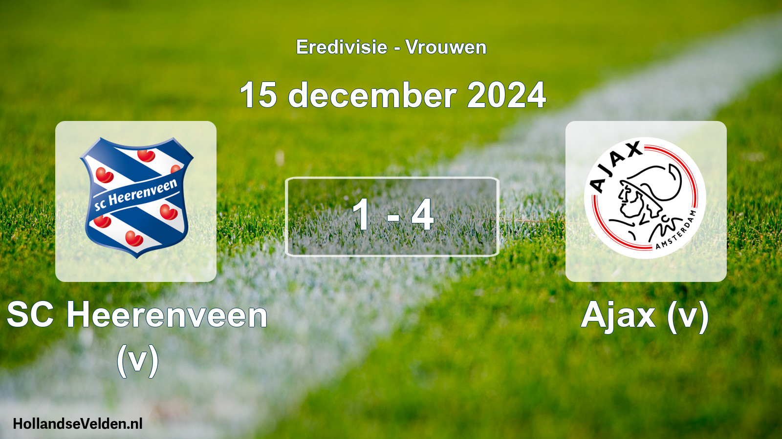 Gespeelde wedstrijd: SC Heerenveen (v) - Ajax (v) 1 - 4 (15 december 2024)