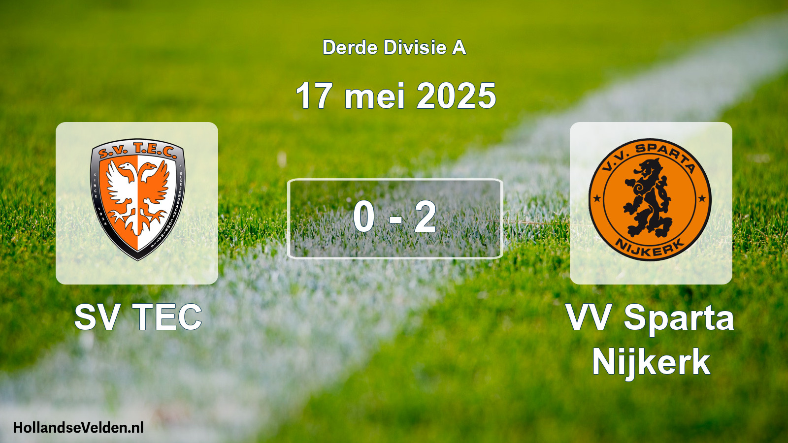Gespeelde wedstrijd: SV TEC - VV Sparta Nijkerk 0 - 2 (17 mei 2025)