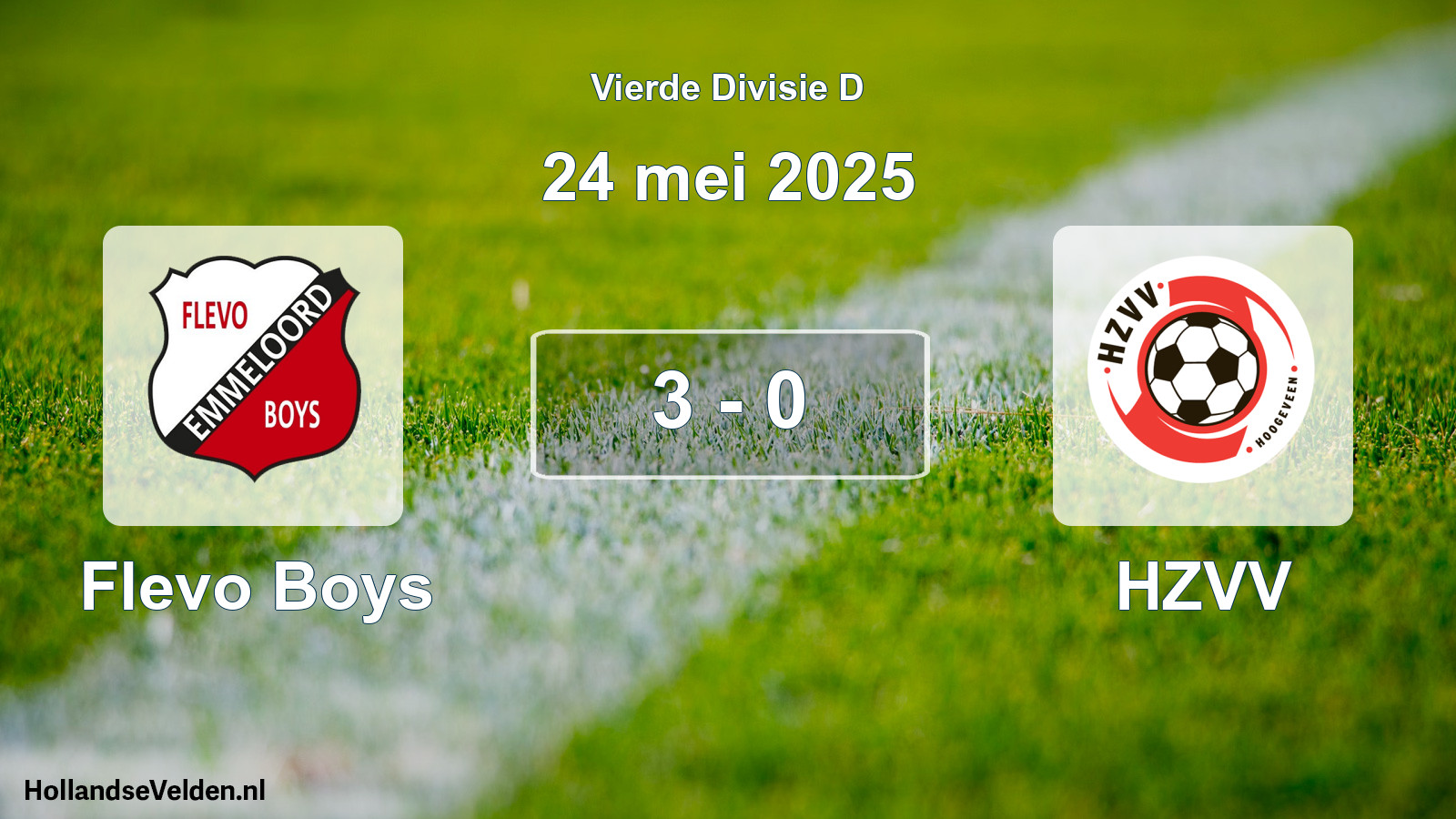 Gespeelde wedstrijd: Flevo Boys - HZVV 3 - 0 (24 mei 2025)