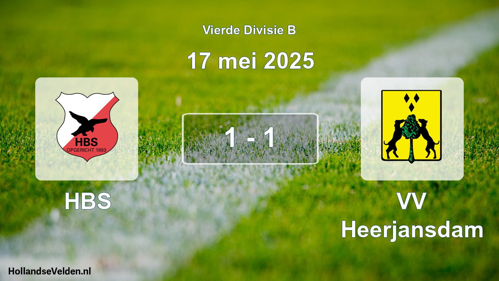 Gespeelde wedstrijd: HBS - VV Heerjansdam 1 - 1 (17 mei 2025)