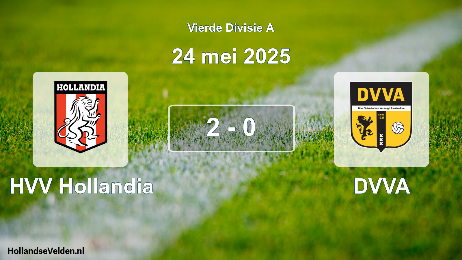Gespeelde wedstrijd: HVV Hollandia - DVVA 2 - 0 (24 mei 2025)