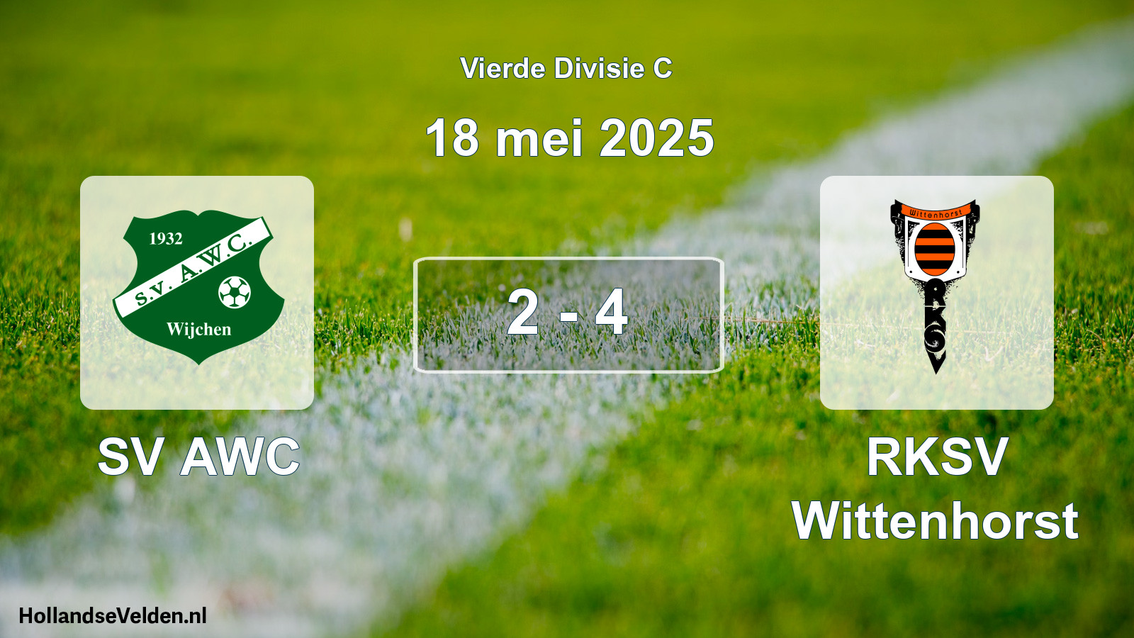 Gespeelde wedstrijd: SV AWC - RKSV Wittenhorst 2 - 4 (18 mei 2025)
