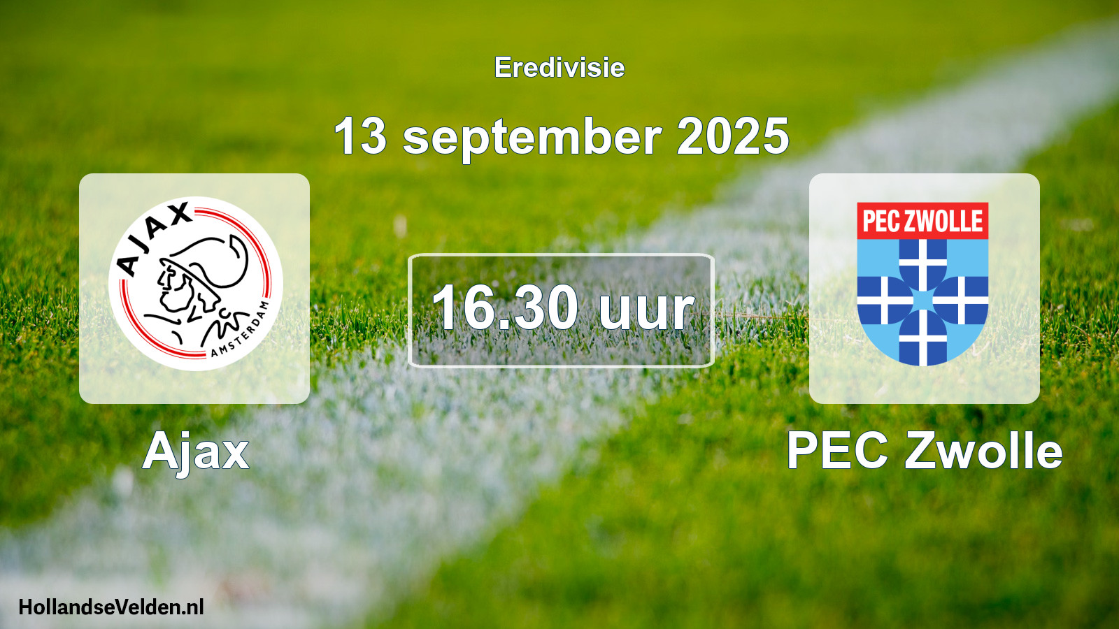 Geplande wedstrijd: Ajax - PEC Zwolle (13 september 2025)
