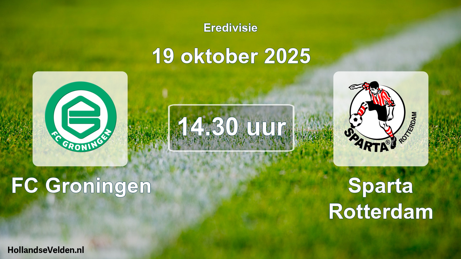 Geplande wedstrijd: FC Groningen - Sparta Rotterdam (19 oktober 2025)