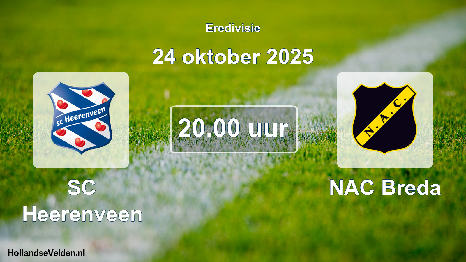 Geplande wedstrijd: SC Heerenveen - NAC Breda (24 oktober 2025)