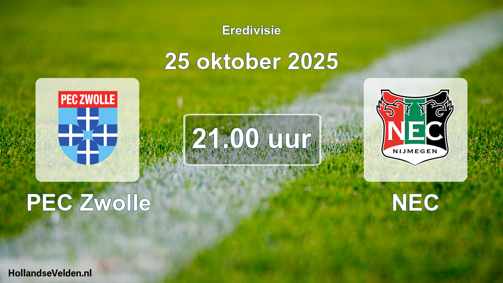 Geplande wedstrijd: PEC Zwolle - NEC (25 oktober 2025)