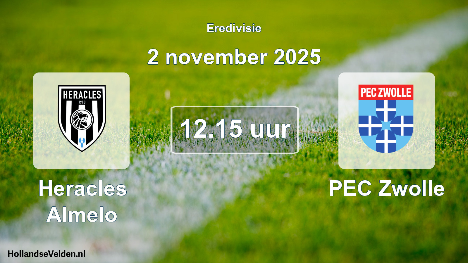Geplande wedstrijd: Heracles Almelo - PEC Zwolle (2 november 2025)